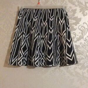 Hera Collection Black and White Pleated Skater Skirt